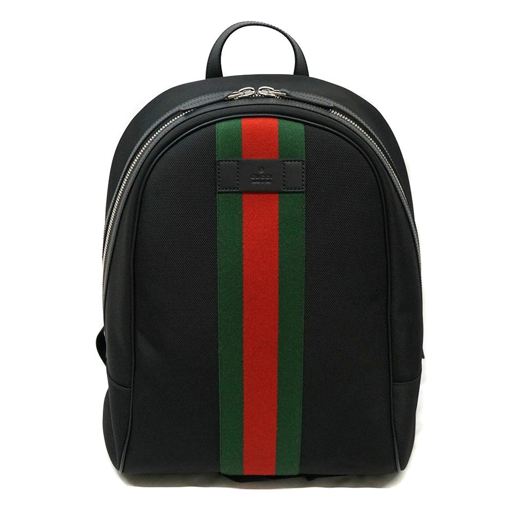 Gucci Leather Sherry Backpack Rucksack Black Daypack - Picture 2 of 11
